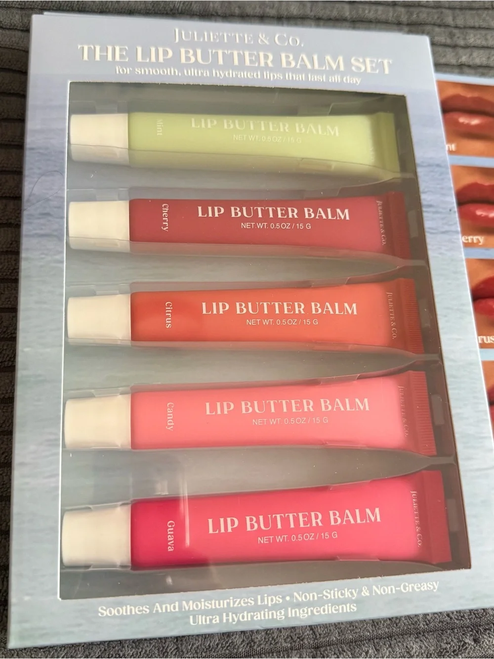 Juliette & Co Lip Butter Balm Set of 5 Hydrating Vegan - Picture 3 of 8
